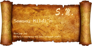 Semsey Milán névjegykártya