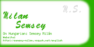 milan semsey business card